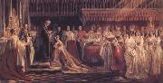Charles Robert Leslie Queen Victoria Receiving the Sacrament at her Coronation 28 June 1838 (mk25) oil painting on canvas
